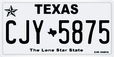 TX license plate CJY5875