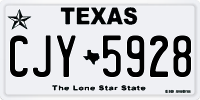 TX license plate CJY5928