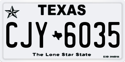 TX license plate CJY6035