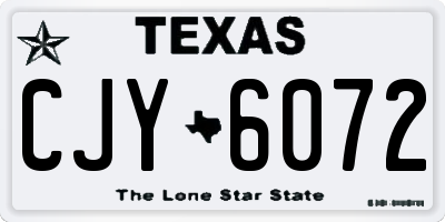 TX license plate CJY6072