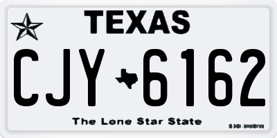 TX license plate CJY6162