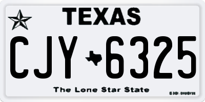 TX license plate CJY6325