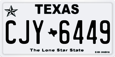 TX license plate CJY6449