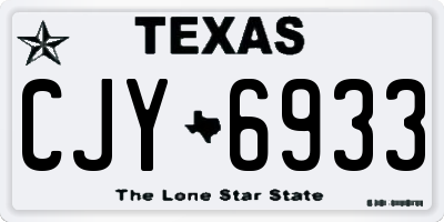 TX license plate CJY6933