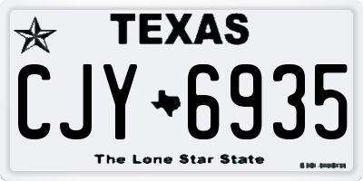 TX license plate CJY6935