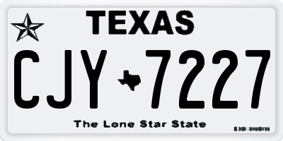 TX license plate CJY7227