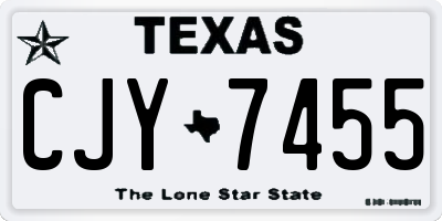 TX license plate CJY7455