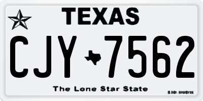TX license plate CJY7562