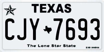 TX license plate CJY7693