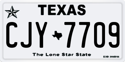 TX license plate CJY7709