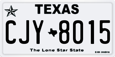 TX license plate CJY8015