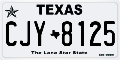 TX license plate CJY8125