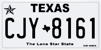 TX license plate CJY8161