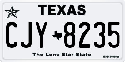 TX license plate CJY8235