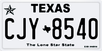 TX license plate CJY8540