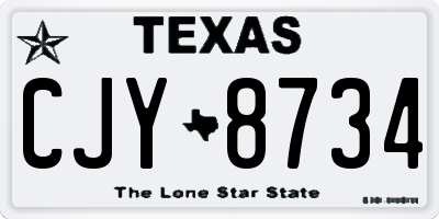 TX license plate CJY8734