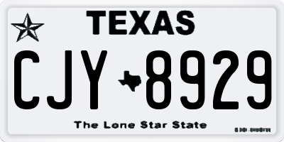 TX license plate CJY8929