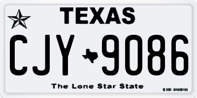 TX license plate CJY9086