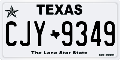 TX license plate CJY9349
