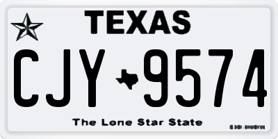 TX license plate CJY9574