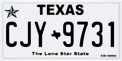 TX license plate CJY9731