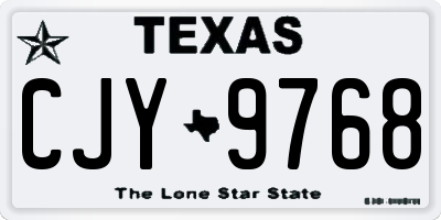 TX license plate CJY9768