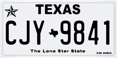 TX license plate CJY9841