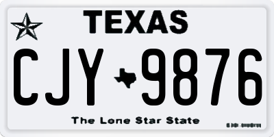 TX license plate CJY9876