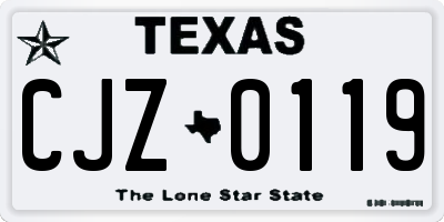 TX license plate CJZ0119