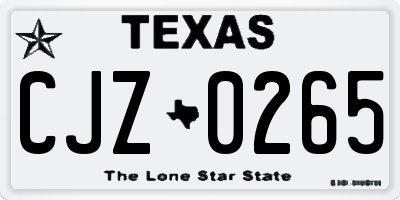 TX license plate CJZ0265