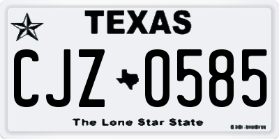 TX license plate CJZ0585