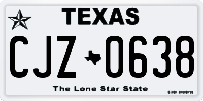 TX license plate CJZ0638