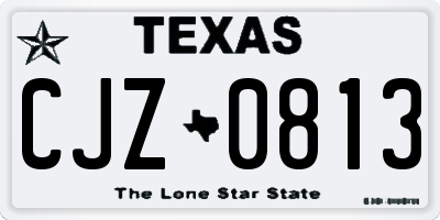 TX license plate CJZ0813