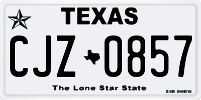 TX license plate CJZ0857