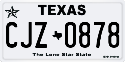 TX license plate CJZ0878