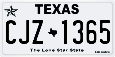 TX license plate CJZ1365