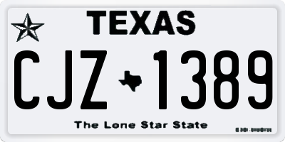 TX license plate CJZ1389