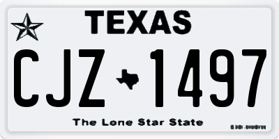 TX license plate CJZ1497