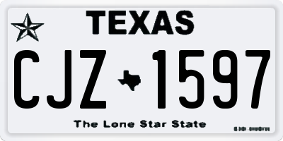 TX license plate CJZ1597