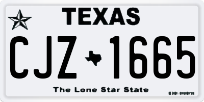 TX license plate CJZ1665