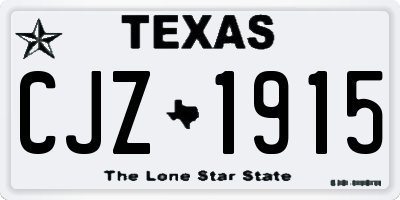 TX license plate CJZ1915