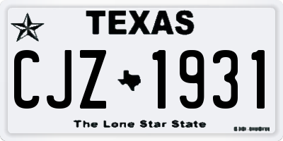 TX license plate CJZ1931