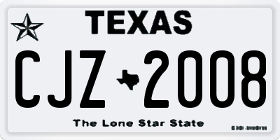 TX license plate CJZ2008