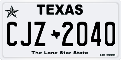 TX license plate CJZ2040
