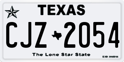 TX license plate CJZ2054