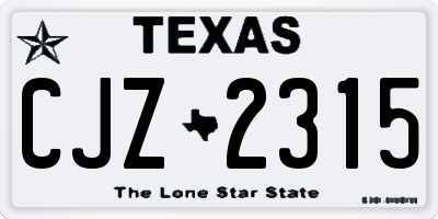 TX license plate CJZ2315