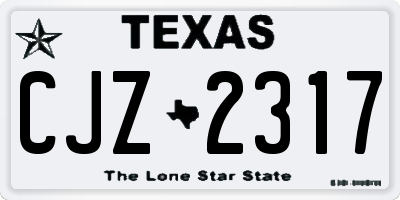 TX license plate CJZ2317
