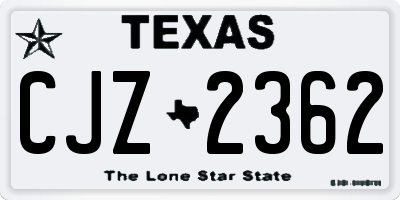 TX license plate CJZ2362