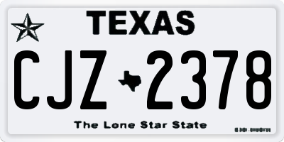 TX license plate CJZ2378