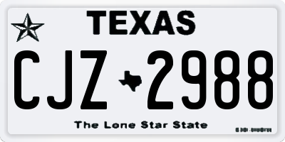 TX license plate CJZ2988